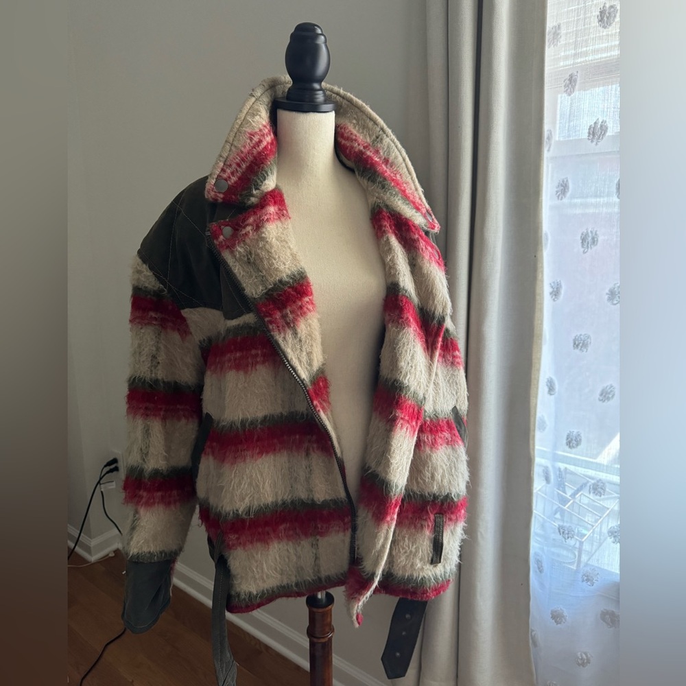Free People Striped Jacket - Red, Cream, Green